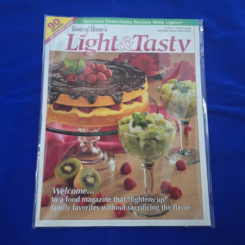Taste of Home Light & Tasty Premiere Collector Issue 90 Recipes No Advertising
